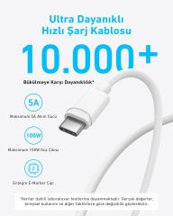 Anker 45W USB-C Şarj Cihazı + C Kablo Beyaz-B2653