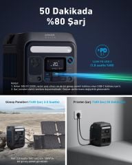 Anker SOLIX C300X AC Taşınabilir Güç Kaynağı + PS60 Taşınabilir Güneş Jeneratörü