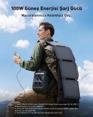 Anker SOLIX C300X AC Taşınabilir Güç Kaynağı + PS60 Taşınabilir Güneş Jeneratörü