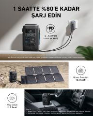 Anker SOLIX C300X DC Taşınabilir Güç Kaynağı + PS60 Taşınabilir Güneş Jeneratörü